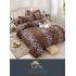 Set Lenjerie de Pat din Finet cu 2 Fete, 6 Piese, Pat 2 Persoane, Maro-Alb, animal print, LDF-113