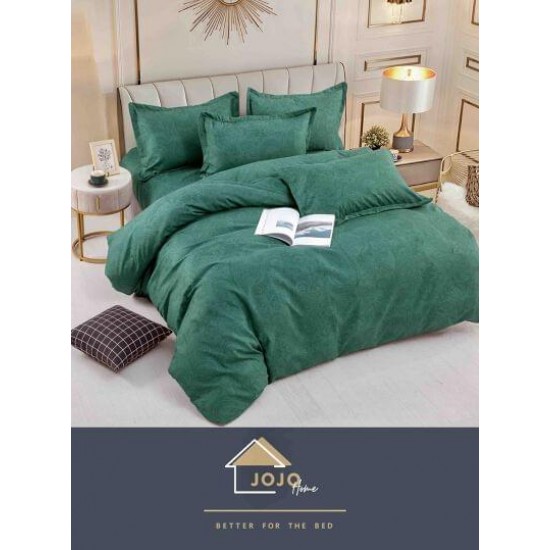 Set Lenjerie de Pat din Finet cu 2 Fete, 6 Piese, Pat 2 Persoane, Verde, LDF-091 Lenjerii Finet 6 piese