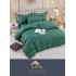 Set Lenjerie de Pat din Finet cu 2 Fete, 6 Piese, Pat 2 Persoane, Verde, LDF-091