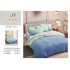 Set Lenjerie de Pat din Finet cu 2 Fete, 6 Piese, Pat 2 Persoane, Blue, degrade, LDF-084