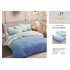 Set Lenjerie de pat din Finet Gros, Cearceaf cu ELASTIC, 6 Piese, Pat 2 Persoane, Blue, degrade, LDE-121