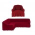 Husa Elastica si Creponata cu Volan pentru Coltar plus Fotoliu, Bordo, HCCV-019