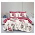 Lenjerie de pat din Finet, Jojo, 8 Piese, Pat 2 Persoane, Alb-Multicolor, flori, LDO-018