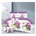 Lenjerie de pat din Finet, Jojo, 8 Piese, Pat 2 Persoane, Alb-Mov, flori, LDO-024