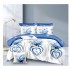 Lenjerie de pat din Finet, Jojo, 8 Piese, Pat 2 Persoane, Alb-Blue, inimi, LDO-029