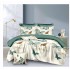 Lenjerie de pat din Finet, Jojo, 8 Piese, Pat 2 Persoane, Crem-Verde, fluturi, LDO-044