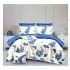Lenjerie de pat din Finet, Jojo, 8 Piese, Pat 2 Persoane, Alb-Blue, flori, LDO-046