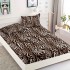 Cearsaf cu elastic, Bumbac FINET, 90x200cm, plus 2 fete de perne, Maro-Bej, animal print, HDF-213