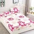 Cearsaf cu elastic, Bumbac FINET, 90x200cm, plus 2 fete de perne, Alb-Roz, ursulet, HDF-218