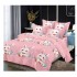 Lenjerie pat dublu, 6 piese, bumbac-finet, Roz-Multicolor, iepuras, LCC-019