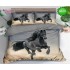 Set Lenjerie de Pat din Finet, 6 Piese, Pat 2 Persoane, Imprimeu 3D Identic cu Poza, Gri-Negru, cal, LFL-015