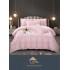 Lenjerie pat dublu, Damasc Finetat, 6 piese, Roz deschis, LDS-087