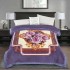 Patura Cocolino dubla si pufoasa perfecta pentru sezonul rece 200 x 230 cm, Mov-Multicolor, flori, PCM-041