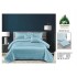 Lenjerie, pat dublu, cu ELASTIC, Damasc Finetat, 6 piese, Blue, LDS-077