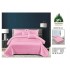 Lenjerie, pat dublu, cu ELASTIC, Damasc Finetat, 6 piese, Roz, LDS-070