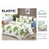 Set Lenjerie Finet 6 Piese cu Cearșaf cu Elastic–Pat Dublu, Alb-Verde, fluturi, OLD-135
