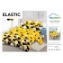 Set Lenjerie Finet 6 Piese cu Cearșaf cu Elastic–Pat Dublu, Galben-Alb, inimi, OLD-142