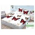 Cearsaf cu elastic, Bumbac FINET, 160x200cm, 2 fete de perne 50x70cm, Alb-Multicolor, fluturi, HDF-105