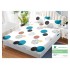 Cearsaf cu elastic, Bumbac FINET, 160x200cm, 2 fete de perne 50x70cm, Alb-Multicolor, cercuri, HDF-085