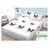Cearsaf cu elastic, Bumbac FINET, 160x200cm, 2 fete de perne 50x70cm, Alb-Multicolor, fluturi, HDF-175