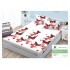 Cearsaf cu elastic, Bumbac FINET, 160x200cm, 2 fete de perne 50x70cm, Alb-Rosu, fluturi, HDF-172