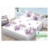Cearsaf cu elastic, Bumbac FINET, 160x200cm, 2 fete de perne 50x70cm, Lila-Alb, flori, HDF-095