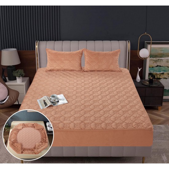 Huse/Topper pentru saltea cu elastic 180x200, Bej, HTC-050 Husa/Topper cu ELASTIC 180-200 cm