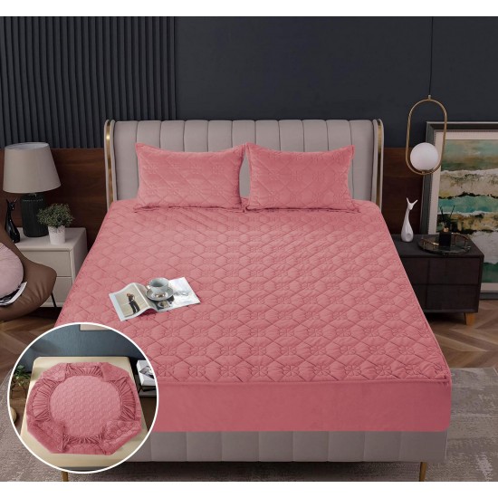 Huse/Topper pentru saltea cu elastic 180x200, Roz, HTC-004 Husa/Topper cu ELASTIC 180-200 cm