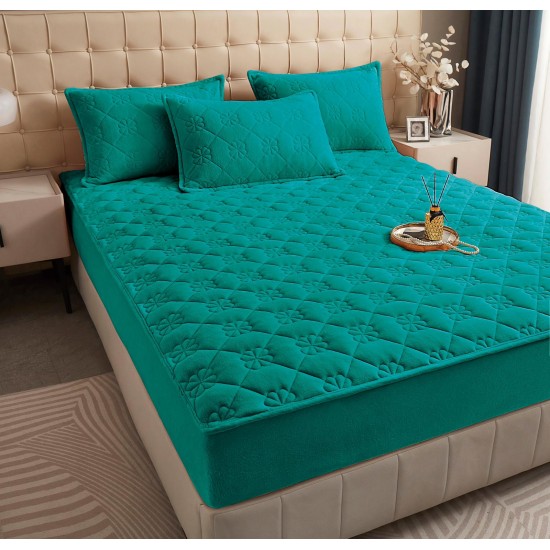Huse/Topper pentru saltea cu elastic 180x200, Turquoise, HTC-038 Husa/Topper cu ELASTIC 180-200 cm