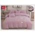 Lenjerie pat dublu, Catifea Deluxe, cu broderie, 6 Piese, cu ELASTIC, Lila, LCI-025