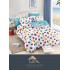 Set Lenjerie de Pat din Finet cu 2 Fete, 6 Piese, Pat 2 Persoane, Blue-Alb, macarons, LDF-004