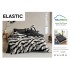 Set Lenjerie Finet 6 Piese cu Cearșaf cu Elastic–Pat Dublu, Negru-Bej, zebra, OLD-147