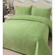 Cuvertura de Pat din Catifea, Uni, 230x250cm, 3 Piese-Verde, CSV 016 Cuverturi Catifea 3 piese