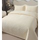 Cuvertura de Pat din Catifea, Uni, 230x250cm, 3 Piese-Crem, CSV 018 Cuverturi Catifea 3 piese