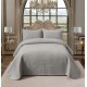 Cuvertura de Pat din Catifea, Uni, 230x250cm, 3 Piese-Gri deschis, CSV 021 Cuverturi Catifea 3 piese