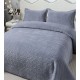 Cuvertura de Pat din Catifea, Uni, 230x250cm, 3 Piese-Gri inchis, CSV 022 Cuverturi Catifea 3 piese