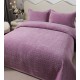 Cuvertura de Pat din Catifea, Uni, 230x250cm, 3 Piese-Mov, CSV 023 Cuverturi Catifea 3 piese