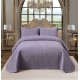 Cuvertura de Pat din Catifea, Uni, 230x250cm, 3 Piese-Lila, CSV 024 Cuverturi Catifea 3 piese