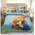 Lenjerie pat dublu, 6 piese, bumbac-finet, Vernil-Multicolor, Winnie The Pooh si Prietenii, LCC-030