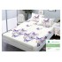 Husa pat cu elastic, Bumbac FINET, 180x200cm, 2 fete de perne 50x70cm, Alb-Albastru, fluturi, HDF-038