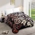 Patura Cocolino dubla si pufoasa perfecta pentru sezonul rece 200 x 230 cm, Maro-Crem, frunze, PCM-047