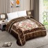 Patura Cocolino dubla si pufoasa perfecta pentru sezonul rece 200 x 230 cm, Maro-Crem, flori, PCM-051