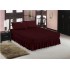 Set Husa de pat + 2 fete perna elastice si creponate, cu volanas, Bordo, HPC-004