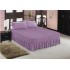Set Husa de pat + 2 fete perna elastice si creponate, cu volanas, Lila, HPC-005