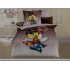Lenjerie pat dublu, 4 piese, Bumbac Satinat Superior, Bej-Alb, fluturi, OLBS-019