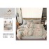 Set Lenjerie de Pat din Finet cu 2 Fete, 6 Piese, Pat 2 Persoane, Bej-Gri, linii, LDF-057