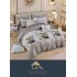 Set Lenjerie de Pat din Finet cu 2 Fete, 6 Piese, Pat 2 Persoane, Bej-Multicolor, pisica, LDF-065
