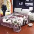 Patura Cocolino dubla si pufoasa perfecta pentru sezonul rece 200 x 230 cm, Crem-Lila, flori, PCM-026