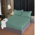 Set cearșaf cu elastic 160x200 cm din damasc finetat + 2 fețe de pernă–verde, LFD-011