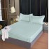 Set cearșaf cu elastic 160x200 cm din damasc finetat + 2 fețe de pernă–verde menta, LFD-024